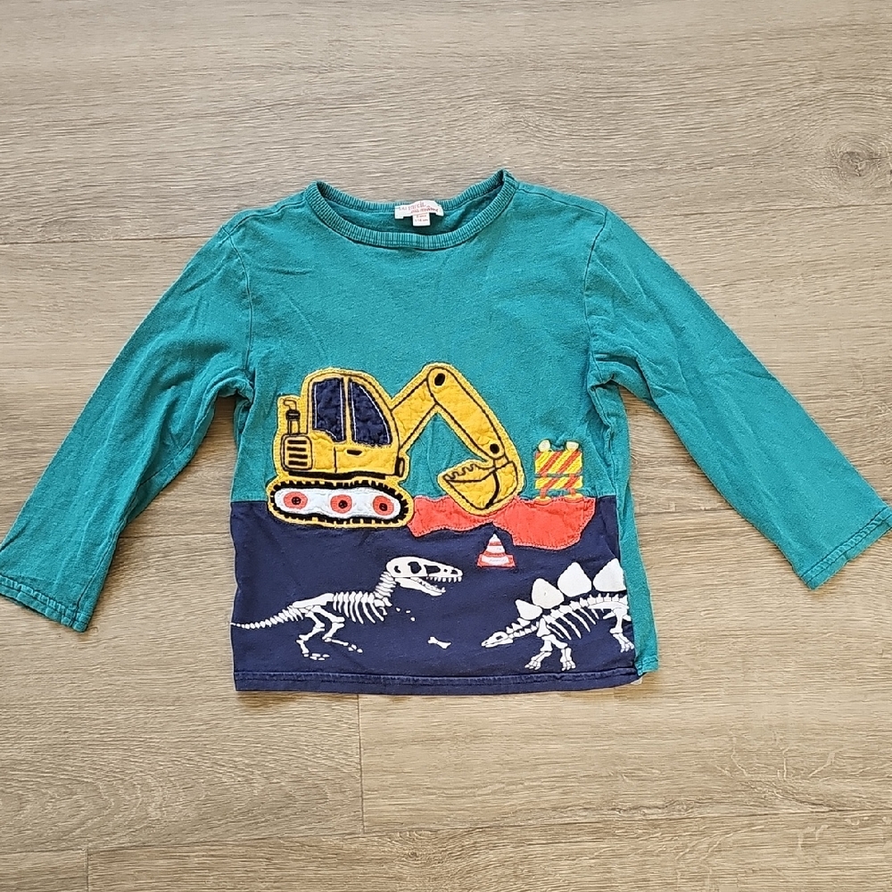 Du Pareil au Meme Dinosaur and Excavator Graphic Tee - Teal Boys 6